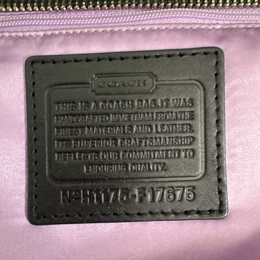 Coach Metallic Ocelot Leopard Animal Print Silver Black Satchel Vintage 14289 - Picture 12 of 13